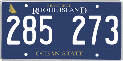 RI license plate 285273