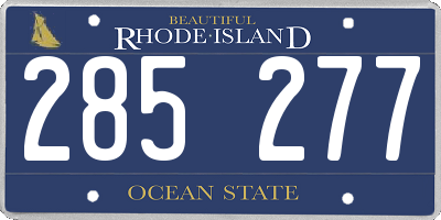 RI license plate 285277