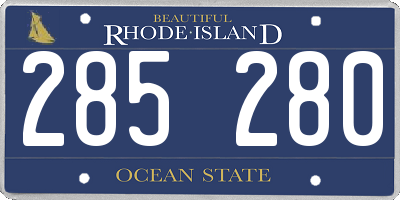 RI license plate 285280