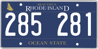 RI license plate 285281