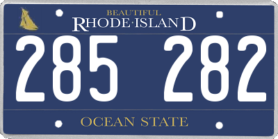 RI license plate 285282