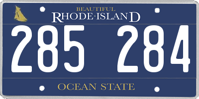 RI license plate 285284
