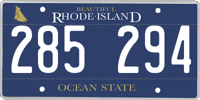 RI license plate 285294