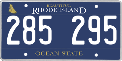 RI license plate 285295