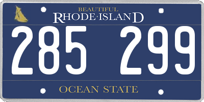 RI license plate 285299