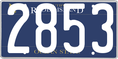 RI license plate 2853