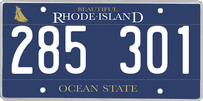 RI license plate 285301
