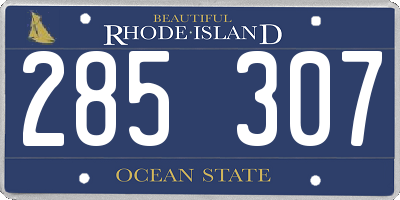RI license plate 285307