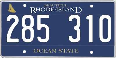 RI license plate 285310