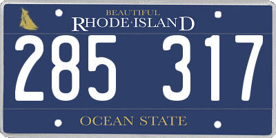 RI license plate 285317