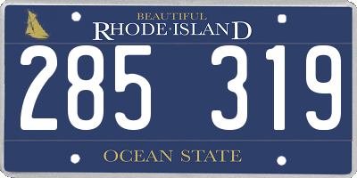 RI license plate 285319
