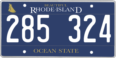 RI license plate 285324