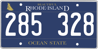 RI license plate 285328