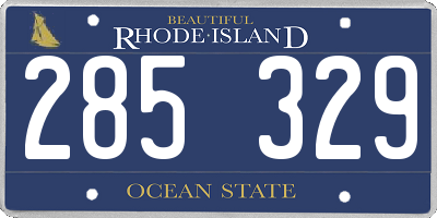 RI license plate 285329