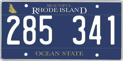 RI license plate 285341