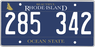 RI license plate 285342