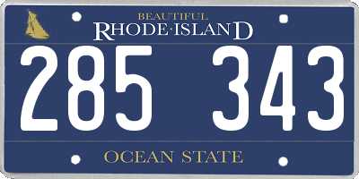 RI license plate 285343