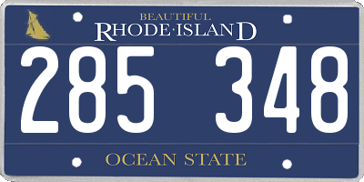 RI license plate 285348
