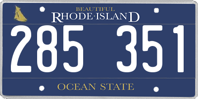 RI license plate 285351