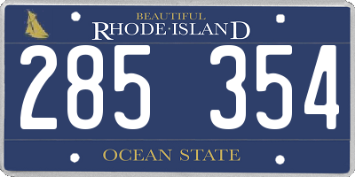 RI license plate 285354