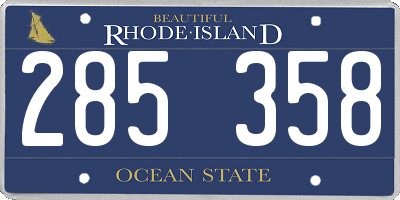 RI license plate 285358