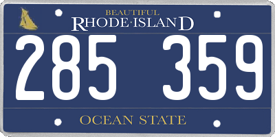 RI license plate 285359