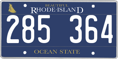 RI license plate 285364