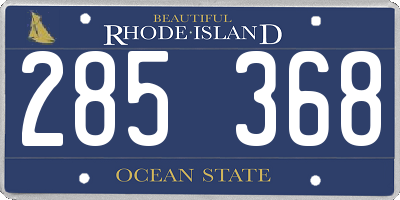 RI license plate 285368