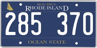 RI license plate 285370