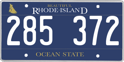 RI license plate 285372