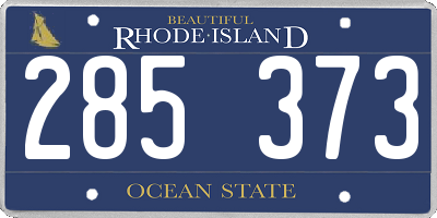 RI license plate 285373