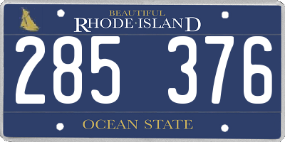 RI license plate 285376