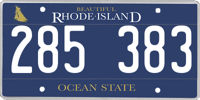 RI license plate 285383