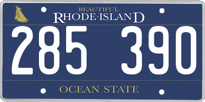 RI license plate 285390