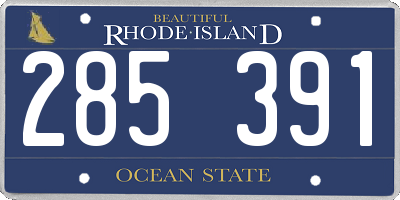 RI license plate 285391