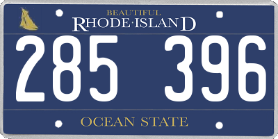 RI license plate 285396