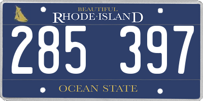 RI license plate 285397