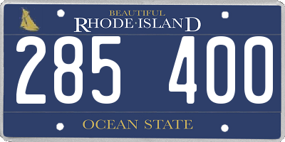 RI license plate 285400