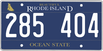 RI license plate 285404