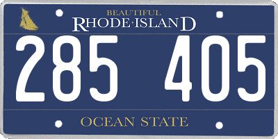 RI license plate 285405