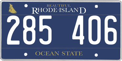 RI license plate 285406