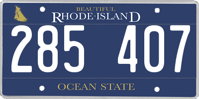 RI license plate 285407
