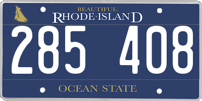 RI license plate 285408