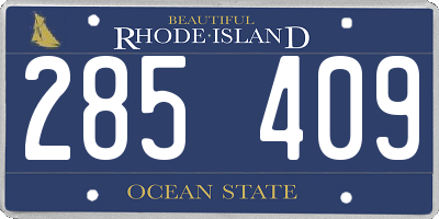 RI license plate 285409