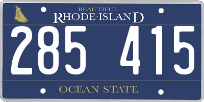 RI license plate 285415
