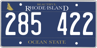 RI license plate 285422