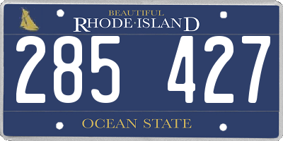 RI license plate 285427