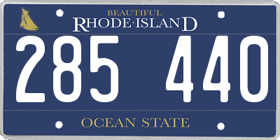 RI license plate 285440