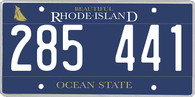 RI license plate 285441
