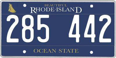 RI license plate 285442